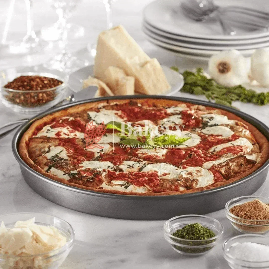 Premium Non-Stick Pizza Baking Tray | Round Carbon Steel Pizza Pan for Perfect Crusts | 1 Piece - Image 3