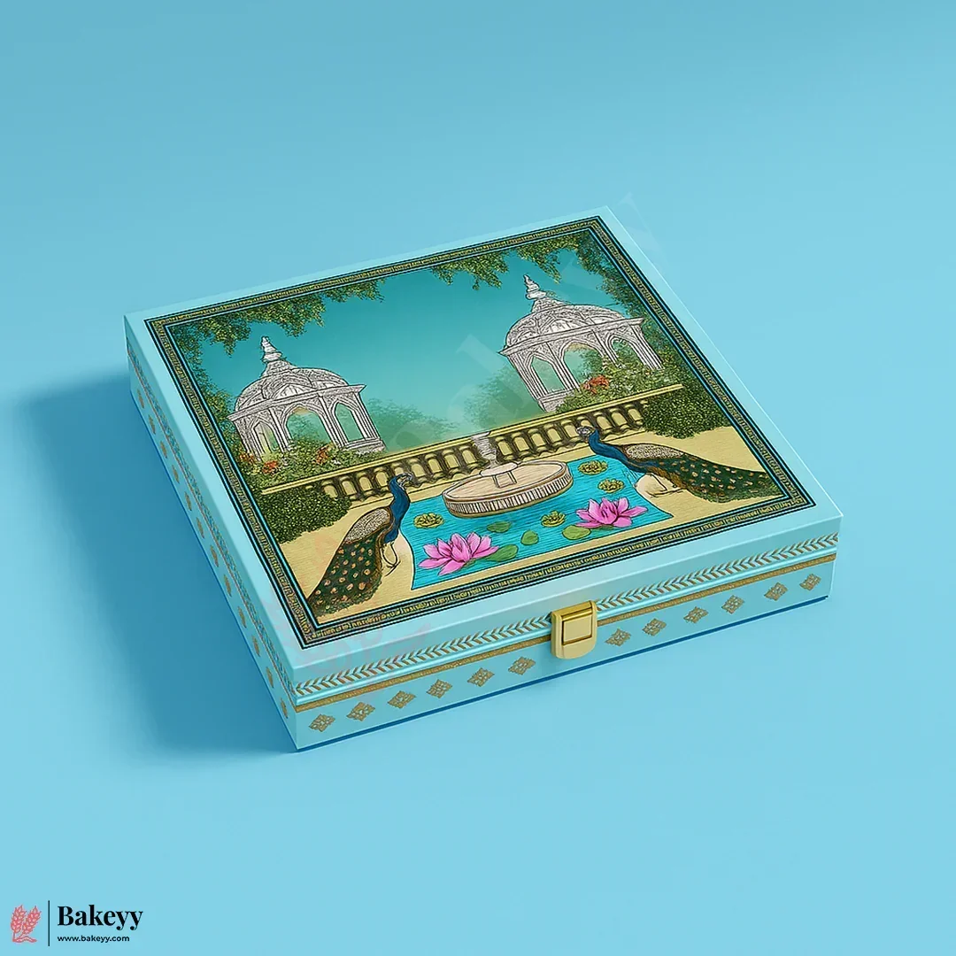 Premium Peacock Garden MDF Dry Fruit & Chocolate Gift Box | Pack of 1 - Image 3