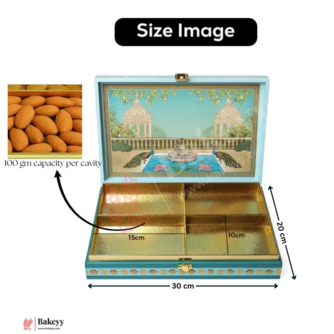 Premium Peacock Garden MDF Dry Fruit & Chocolate Gift Box | Pack of 1 - Image 6