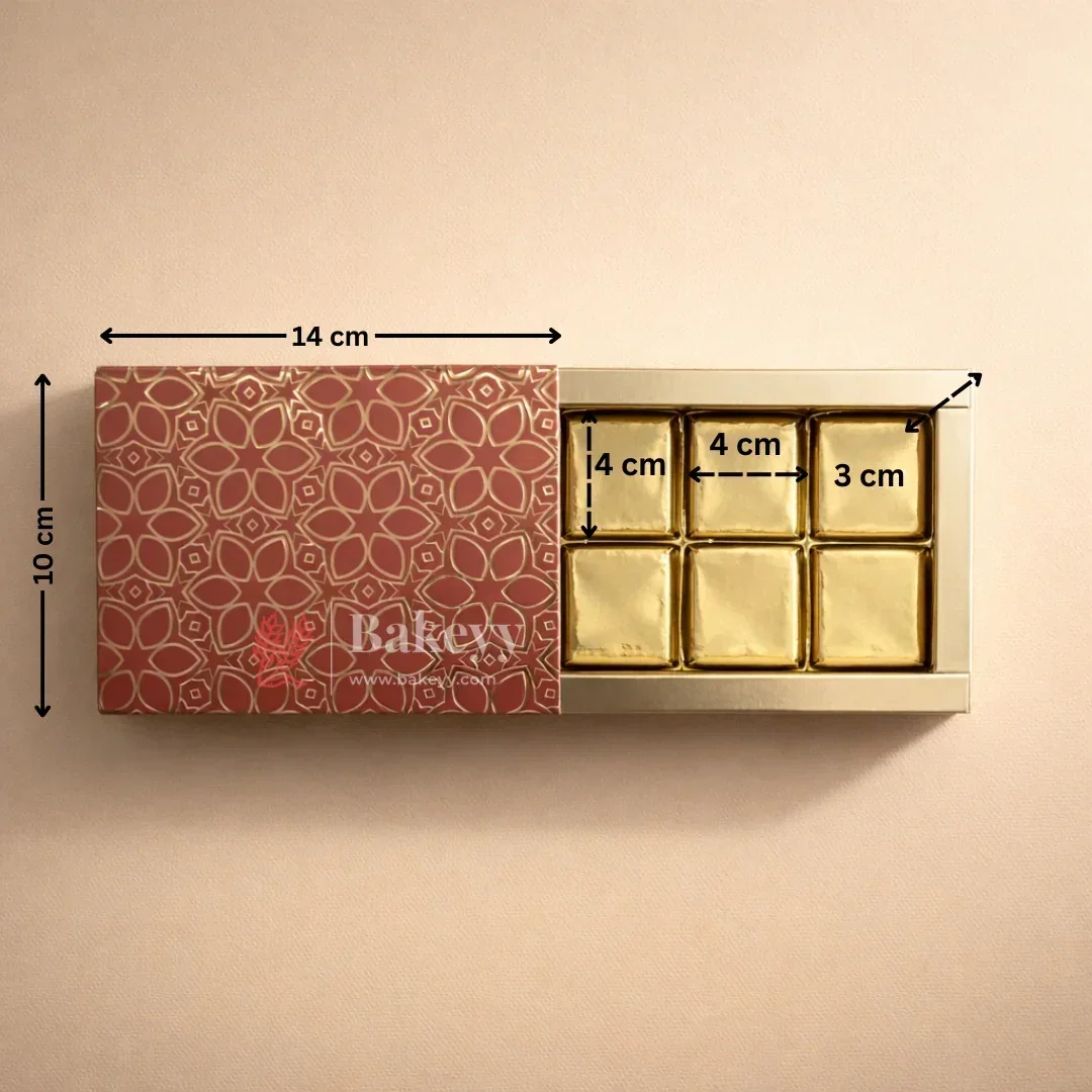 Premium Sliding Chocolate Box with Gold Tray | Gold Printed Gift Box | Pack of 10 - Image 3
