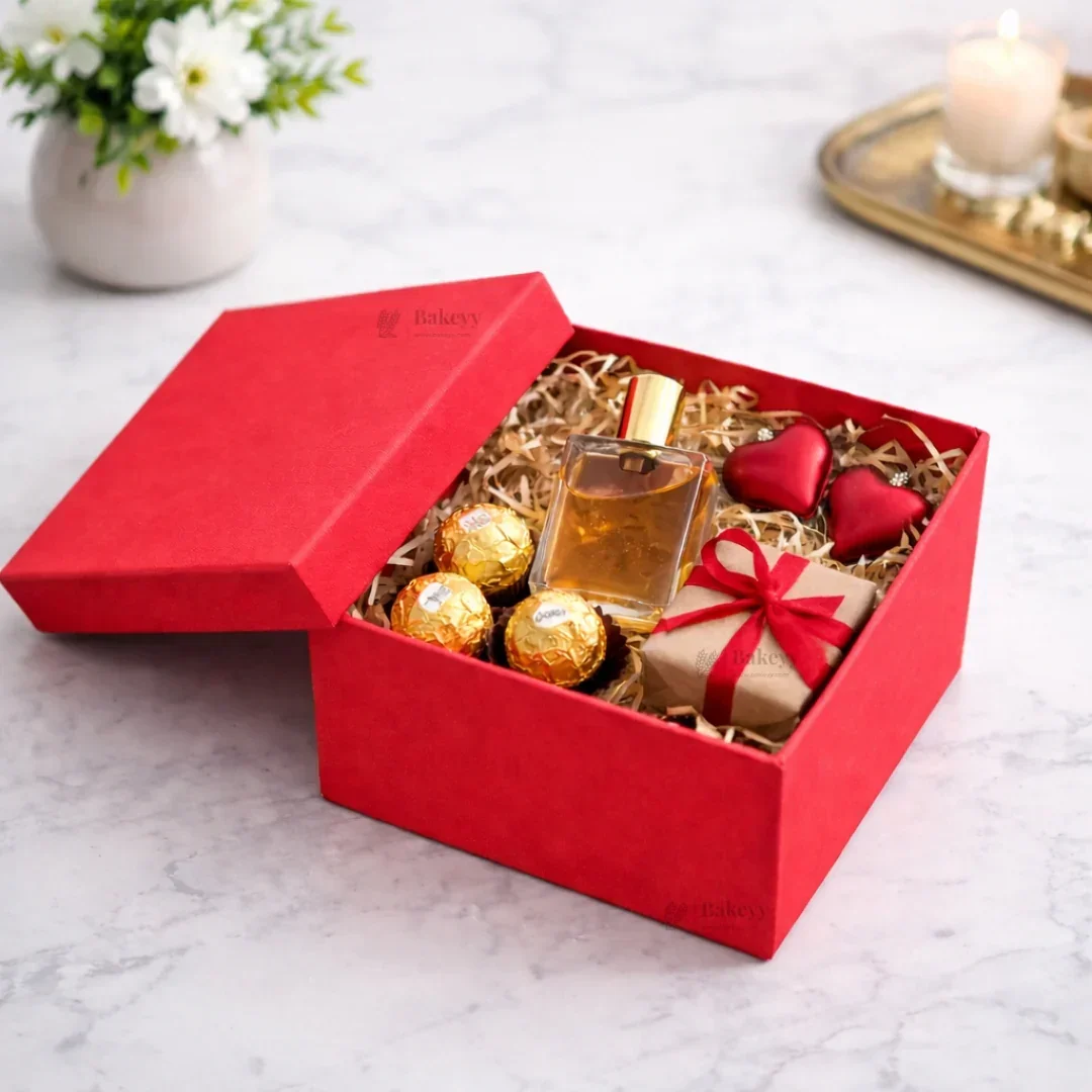 Premium Rigid Square Red Gift Box with Lid | Luxury Packaging Box for Hampers, Cakes & Gifting | Available in 3 Sizes | Pack of 1 - Image 2