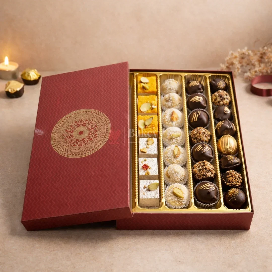 Premium Sweet & Chocolate Gift Box with Tray | Pack of 1 - Image 3