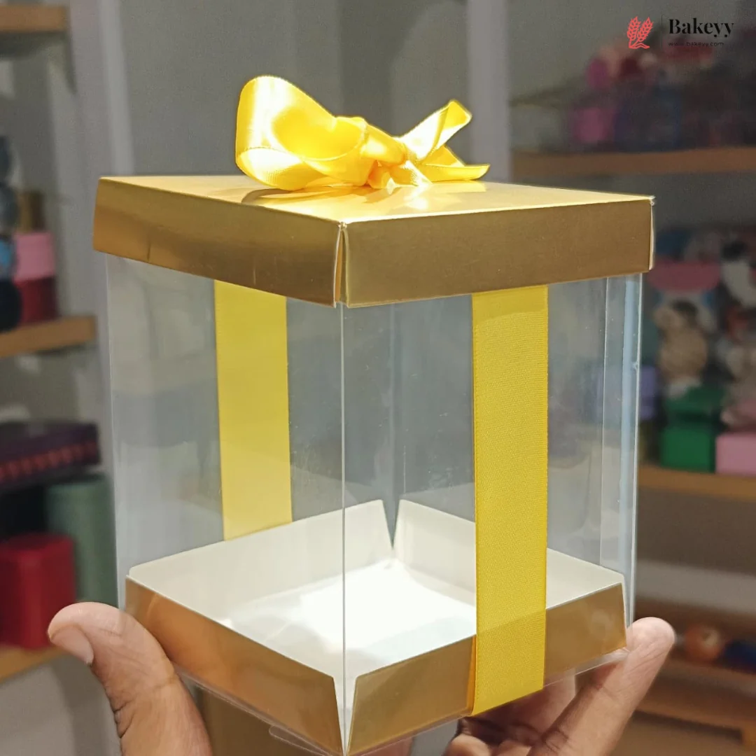 Premium Transparent PVC Gift Box with Satin Ribbon Bow | Multiple Colors Available | Pack of 10 - Image 14