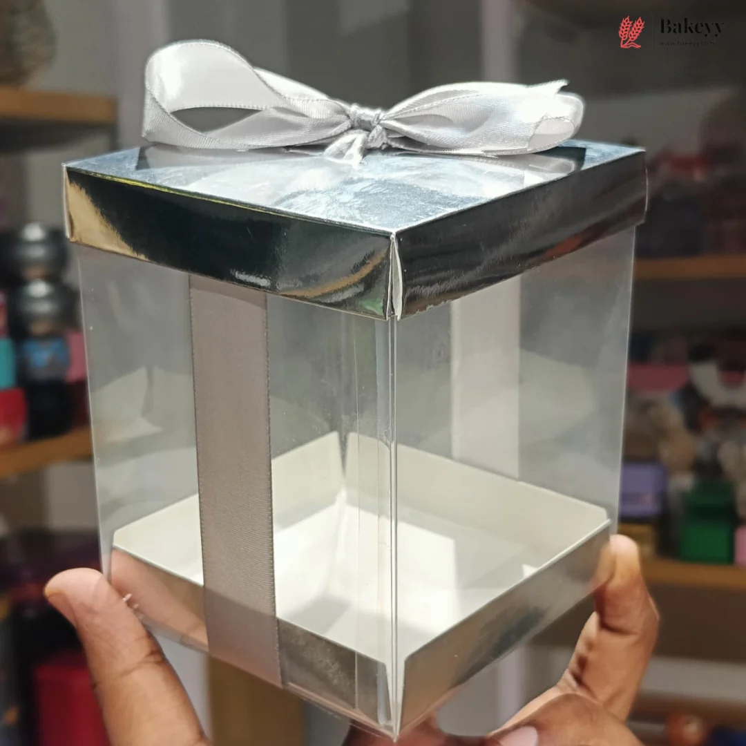 Premium Transparent PVC Gift Box with Satin Ribbon Bow | Multiple Colors Available | Pack of 10 - Image 16