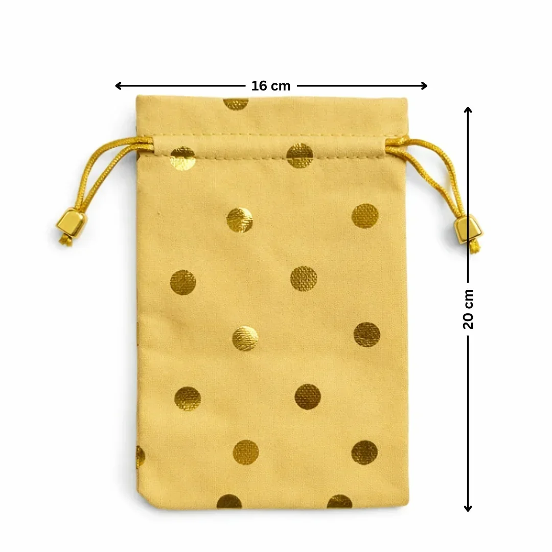 Premium Velvet Polka Dot Potli Bags for Elegant Gifting & Packing l Pack of 10 - Image 10