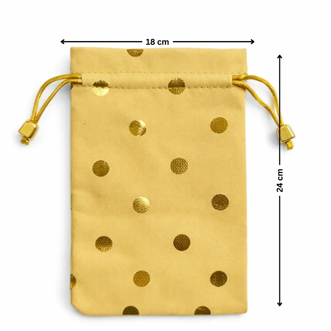 Premium Velvet Polka Dot Potli Bags for Elegant Gifting & Packing l Pack of 10 - Image 11