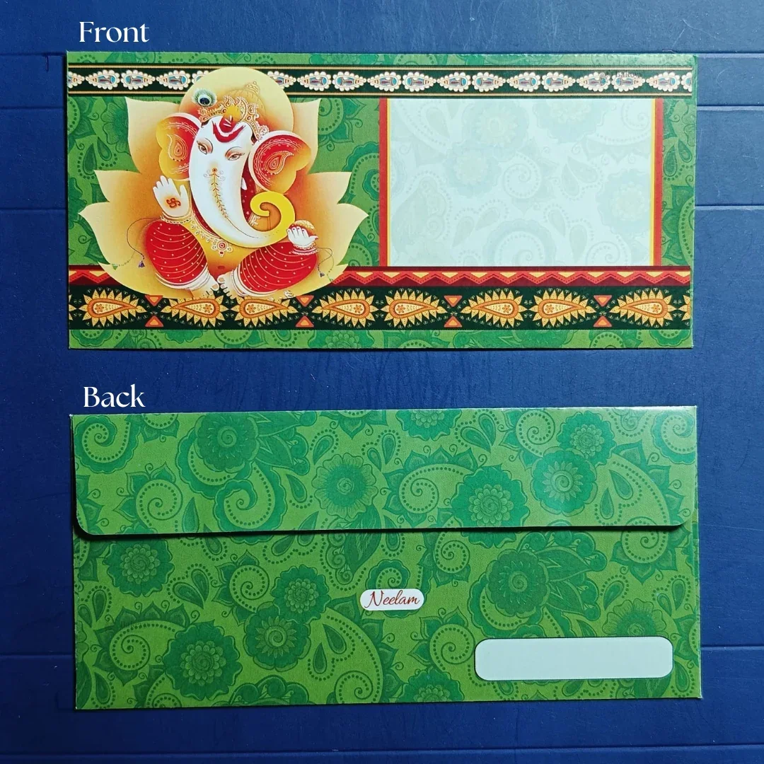 Shree Ganpati Shagun Envelopes | Traditional Cash & Gift Envelopes | Multiple Divine Designs | Pack of 25 - Image 13