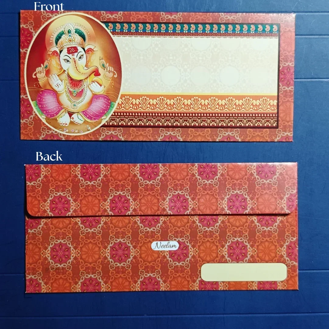 Shree Ganpati Shagun Envelopes | Traditional Cash & Gift Envelopes | Multiple Divine Designs | Pack of 25 - Image 14