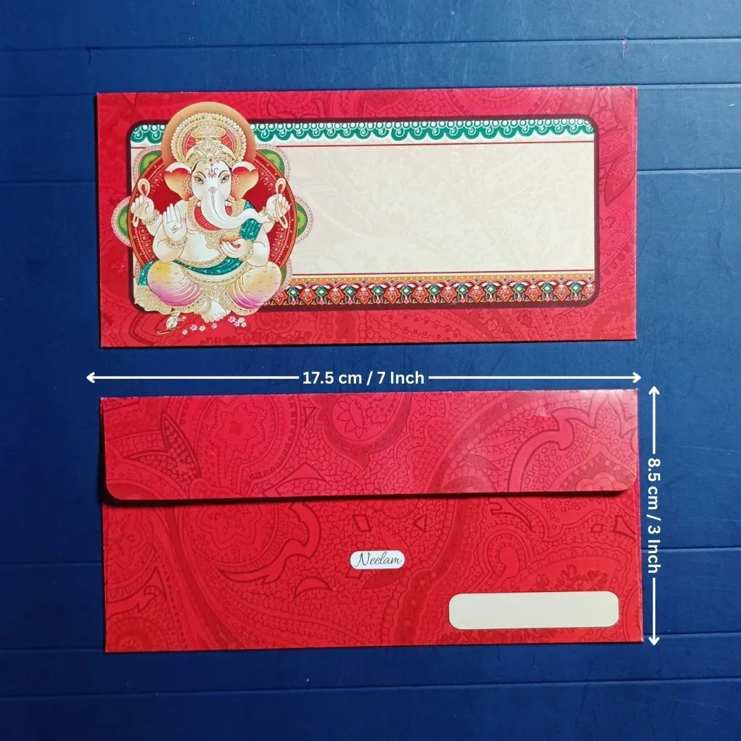 Shree Ganpati Shagun Envelopes | Traditional Cash & Gift Envelopes | Multiple Divine Designs | Pack of 25 - Image 2