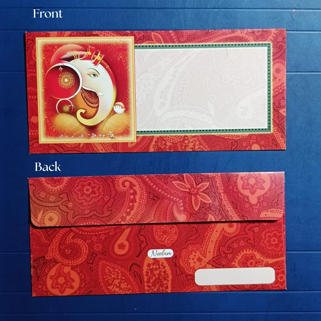 Shree Ganpati Shagun Envelopes | Traditional Cash & Gift Envelopes | Multiple Divine Designs | Pack of 25 - Image 3