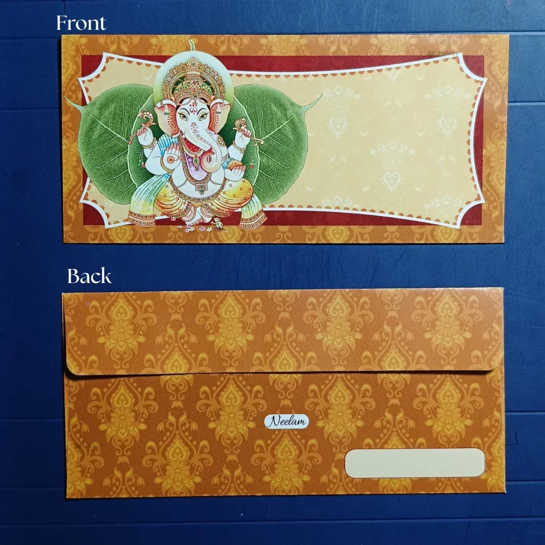 Shree Ganpati Shagun Envelopes | Traditional Cash & Gift Envelopes | Multiple Divine Designs | Pack of 25 - Image 4