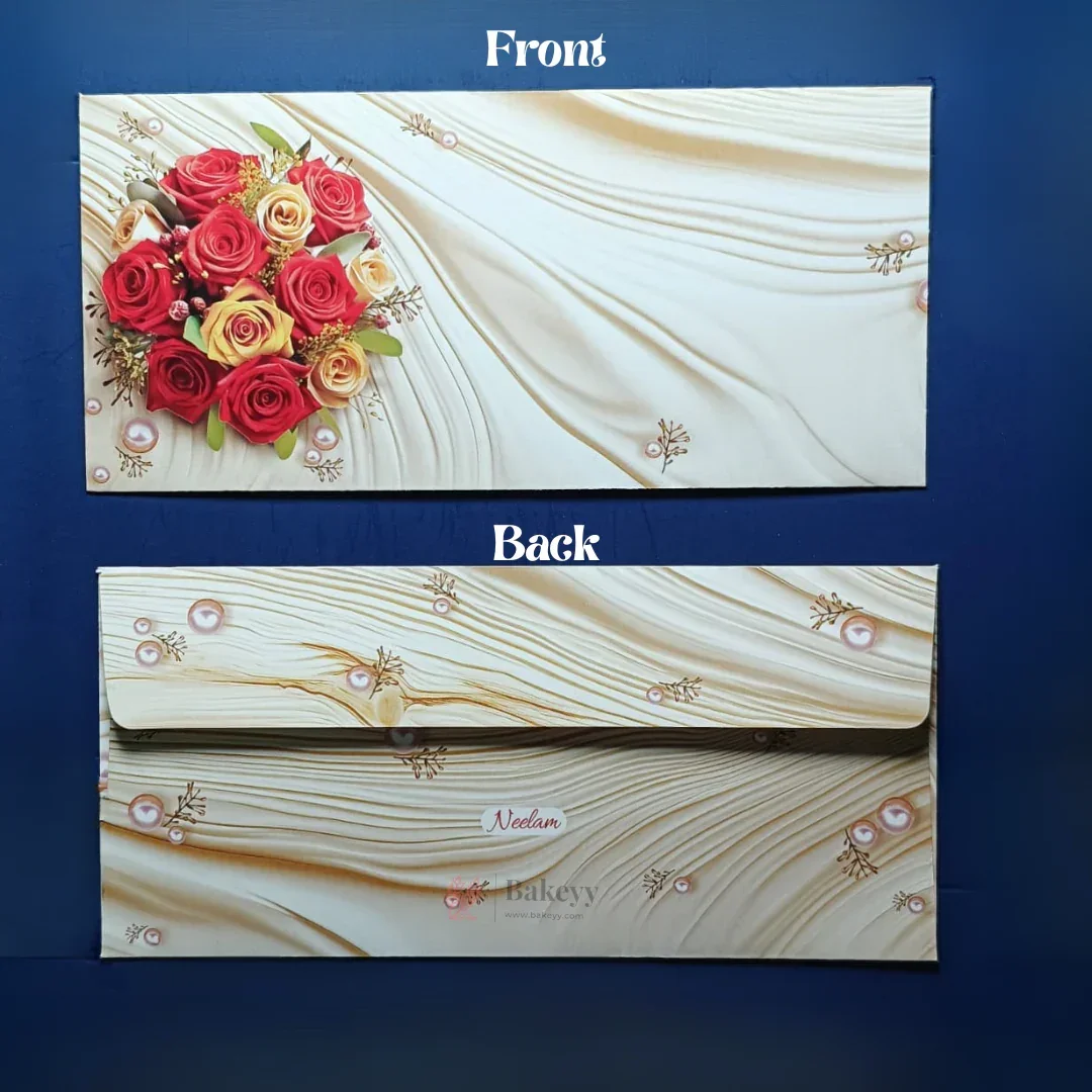Premium Wooden Print Floral Money Envelopes for Wedding Shagun & Cash Gifting | Pack of 25 - Image 6