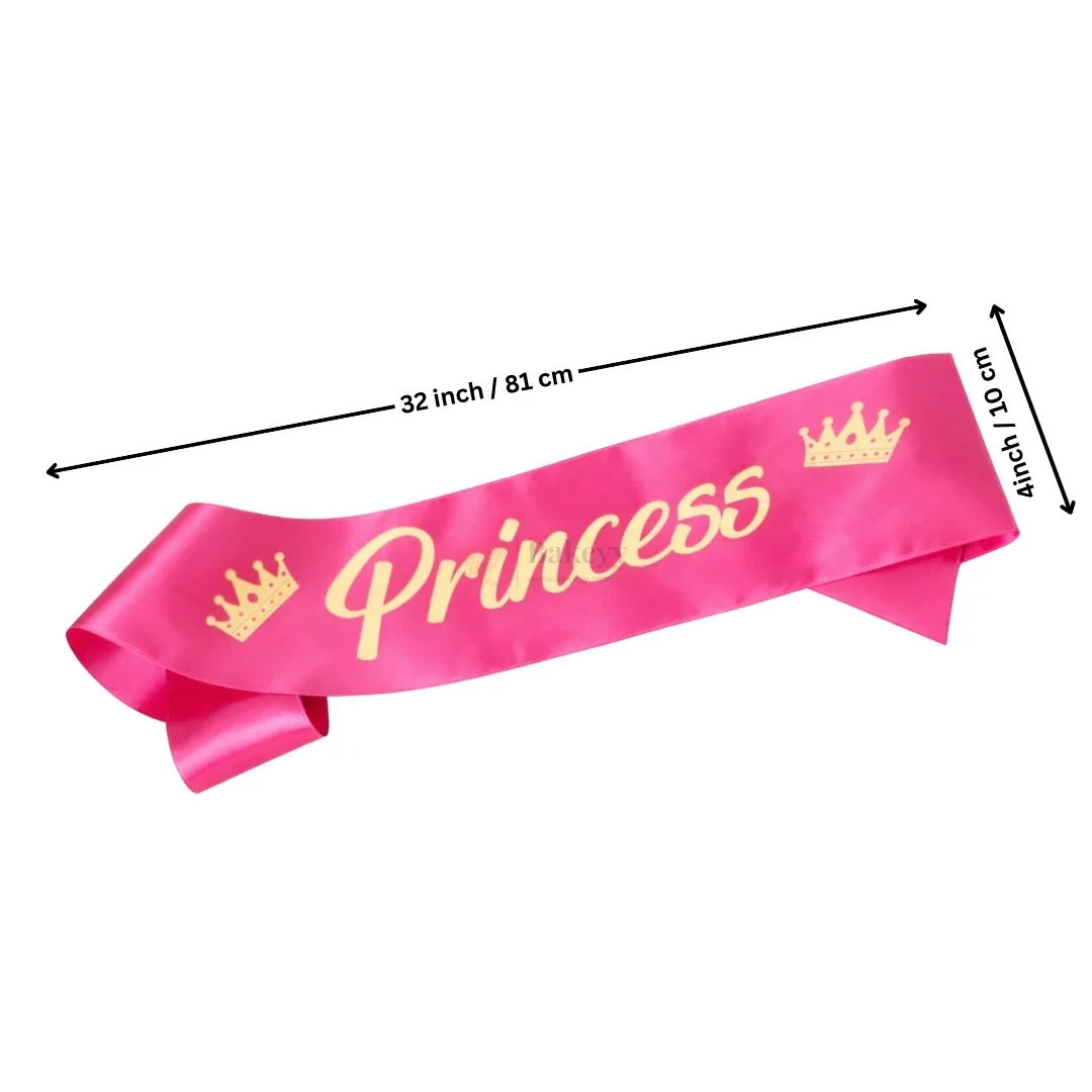 Princess Birthday Party Satin Sash with Elegant Script Lettering | Pack of 1 - Image 3