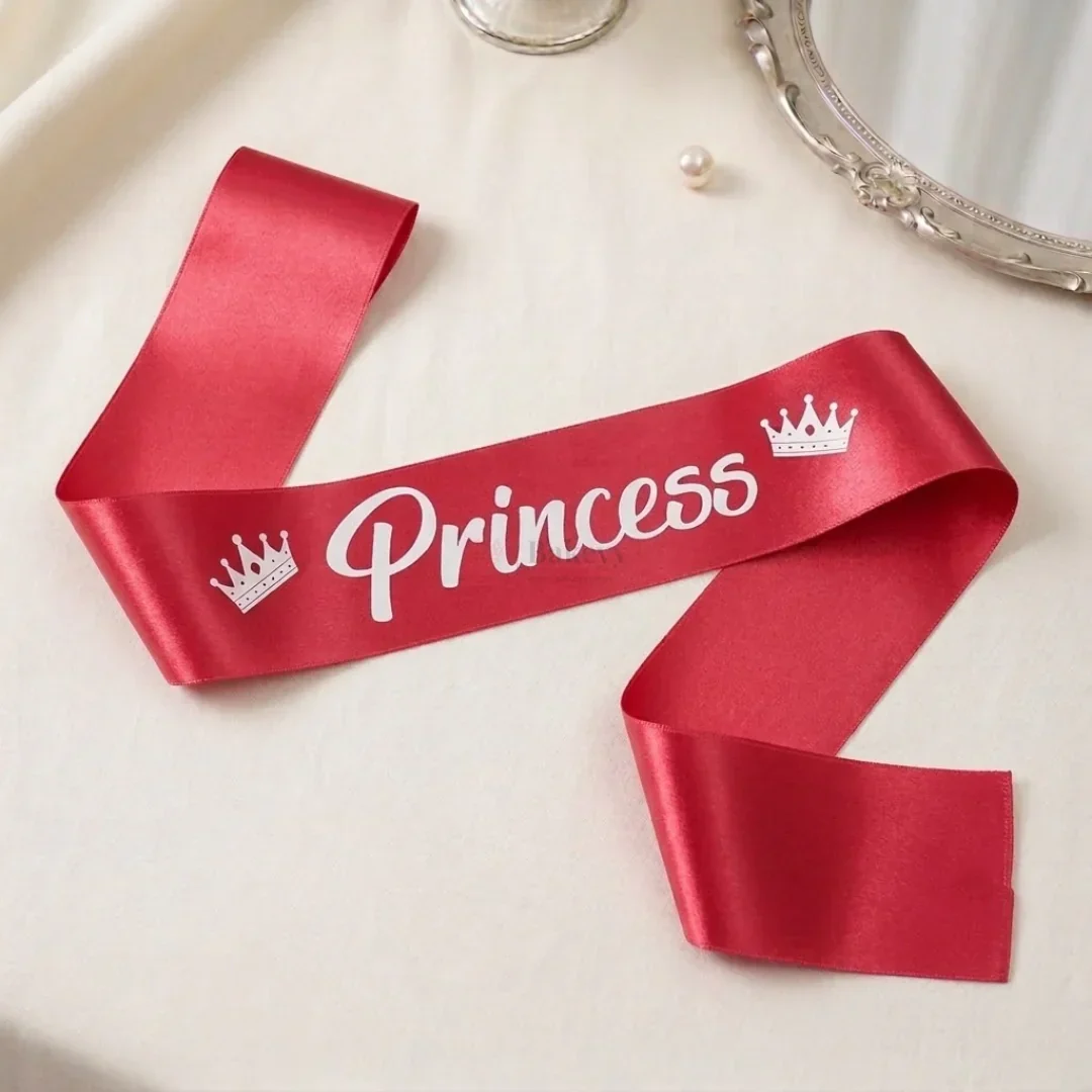 Princess Birthday Party Satin Sash with Elegant Script Lettering | Pack of 1 - Image 5