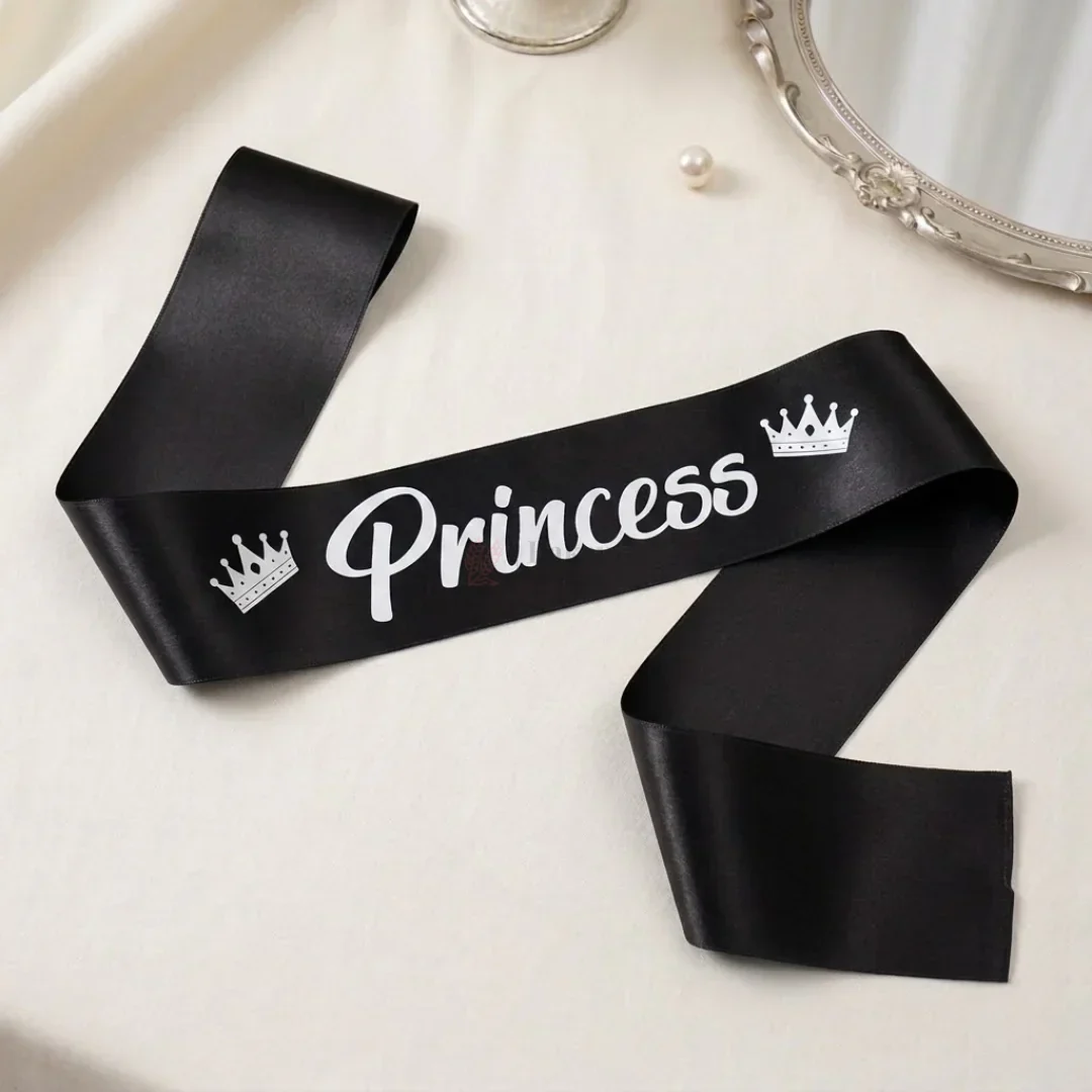 Princess Birthday Party Satin Sash with Elegant Script Lettering | Pack of 1 - Image 6