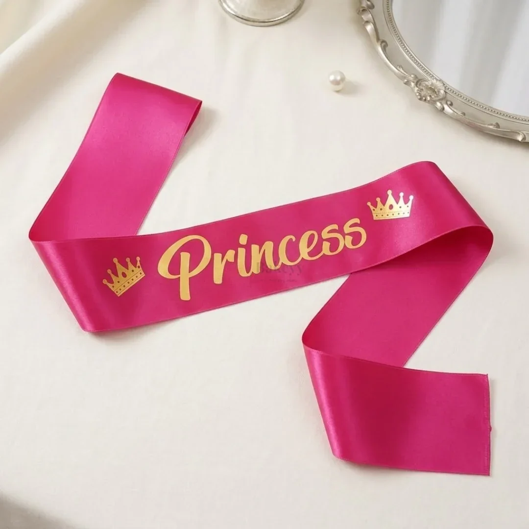 Princess Birthday Party Satin Sash with Elegant Script Lettering | Pack of 1 - Image 8