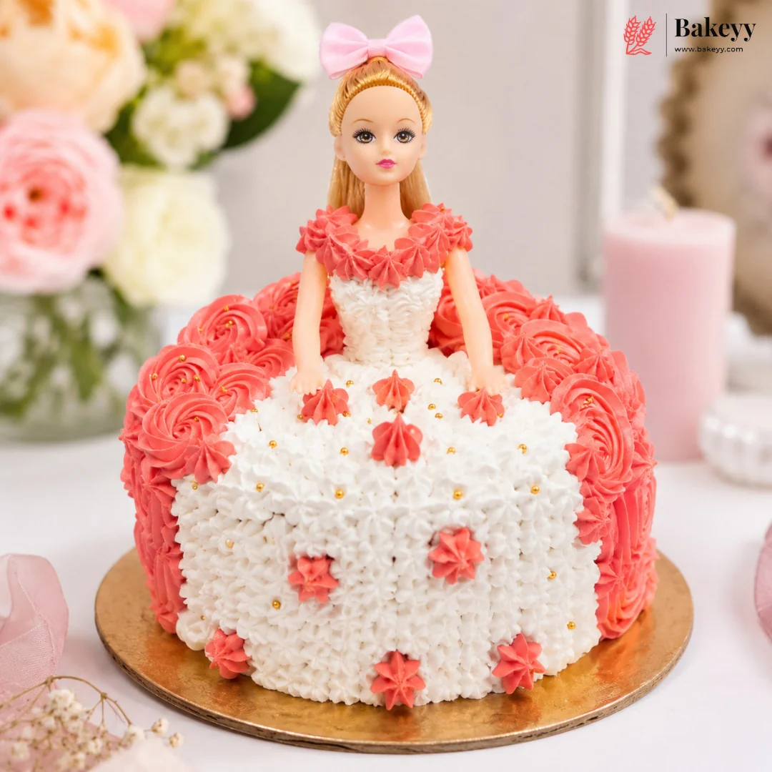 Princess Doll Cake Topper Pick | Doll Face Cake Decoration with Bow | Pack of 10 - Image 4
