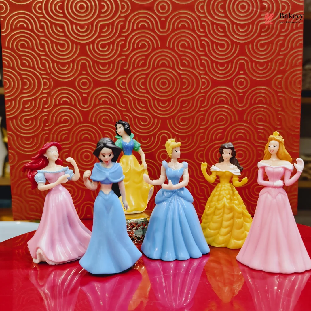 Princess Doll Cake Toppers | Mini Princess Figures for Cakes & Dessert Decoration | Pack of 1 | 6 Pieces Per Pack - Image 3
