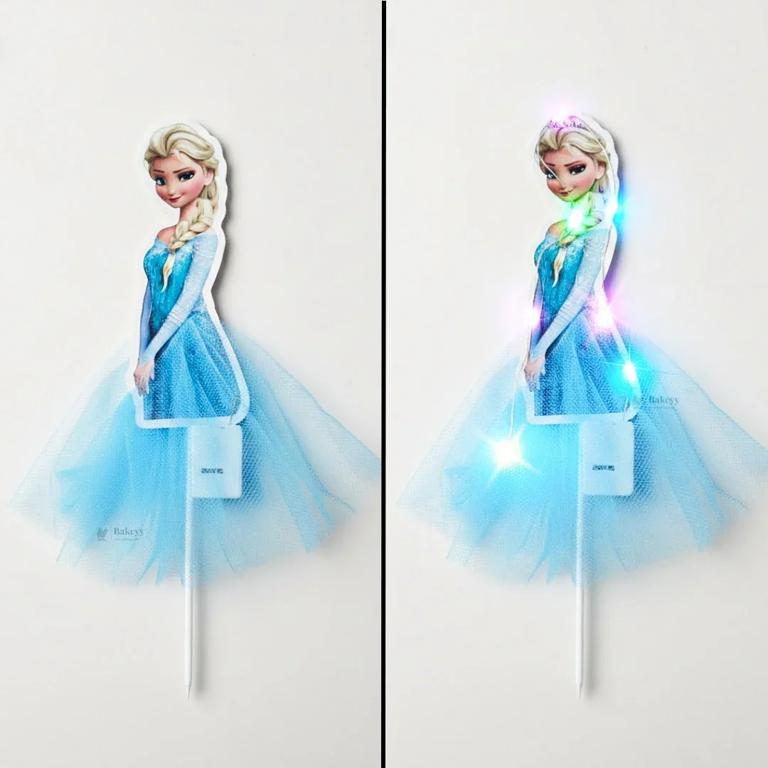 Princess LED Cake Topper with Net Fabric Skirt | Multiple Designs | Pack of 1 - Image 4