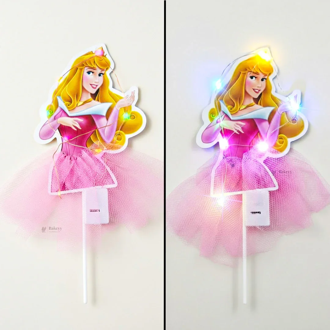 Princess LED Cake Topper with Net Fabric Skirt | Multiple Designs | Pack of 1 - Image 6