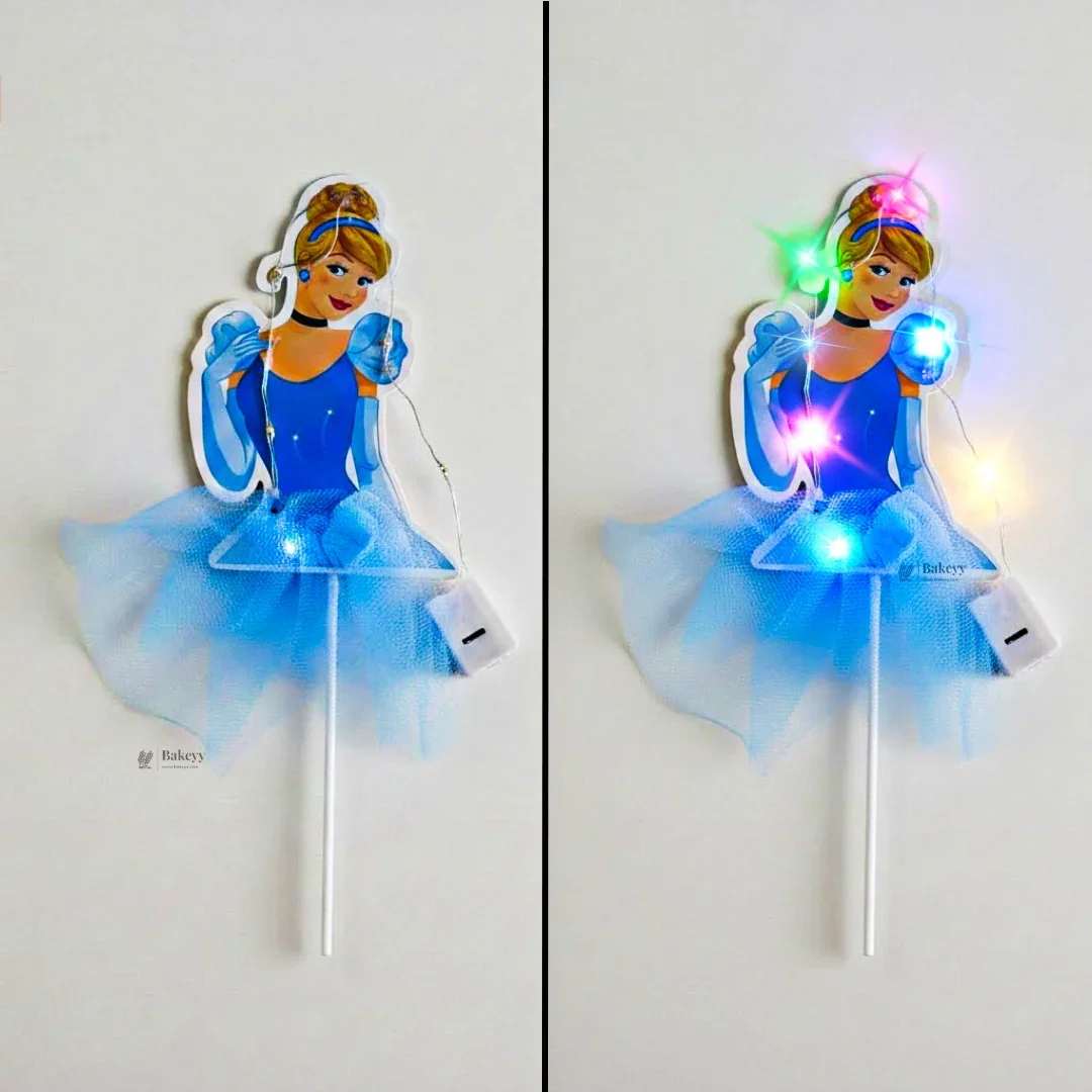 Princess LED Cake Topper with Net Fabric Skirt | Multiple Designs | Pack of 1 - Image 7