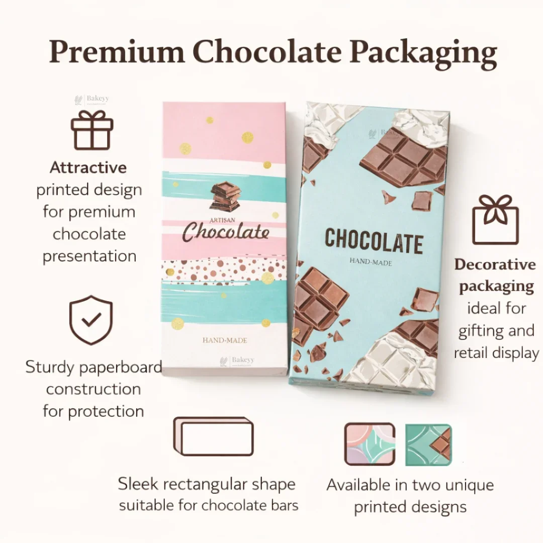 Printed Chocolate Bar Packaging Box | Decorative Chocolate Gift Box | 2 Designs Available | Pack of 50 - Image 5