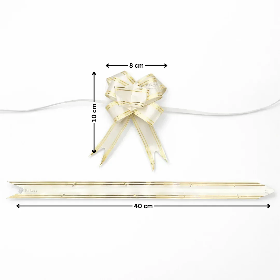 40 cm Pull Up Gift Ribbon Bow | Easy Self-Tie Decorative Ribbon for Gift Wrapping & Hampers | Multiple Colours Available | Pack of 10 - Image 3