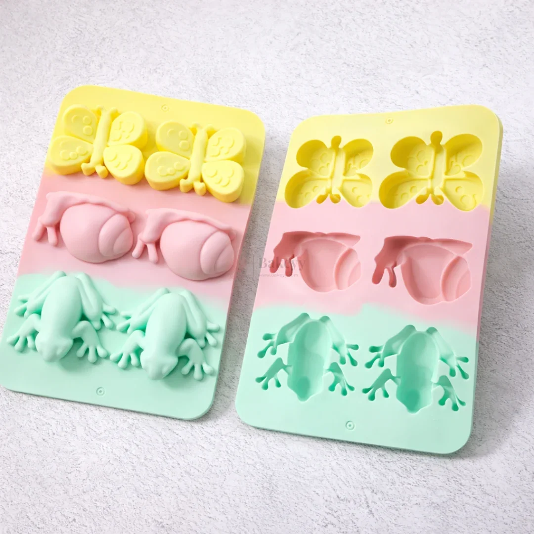 3D Butterfly Crab Frog Silicone Chocolate Mould Animal Shape Candy & Dessert Mould | Pack of 1 - Image 3