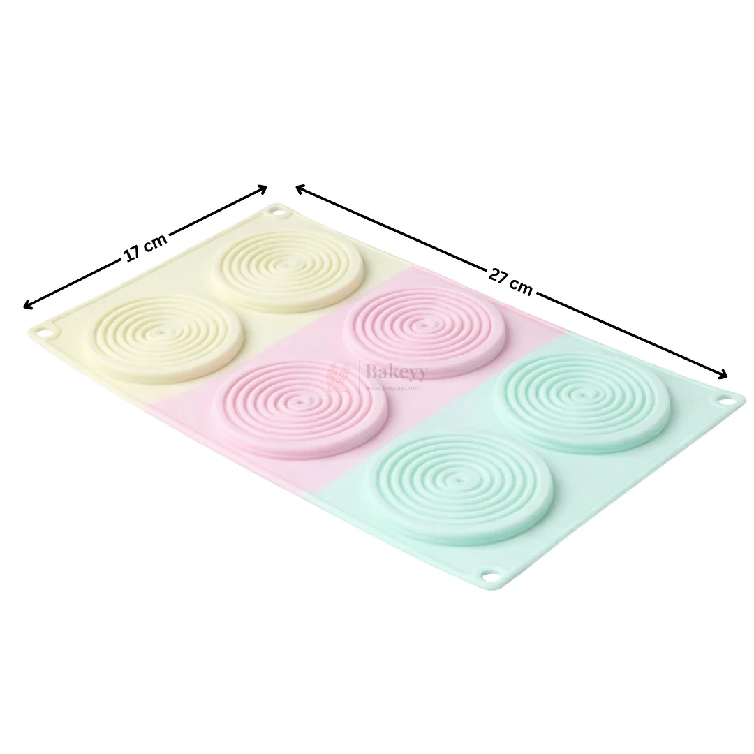 6 Cavity Concentric Spiral Round Silicone Chocolate Mould | Pack of 1 - Image 2
