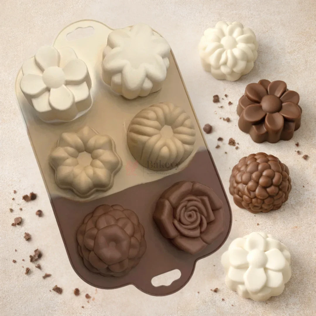 6 Cavity Daisy Multiple Flower Shape Silicone Chocolate Mould | Pack of 1
