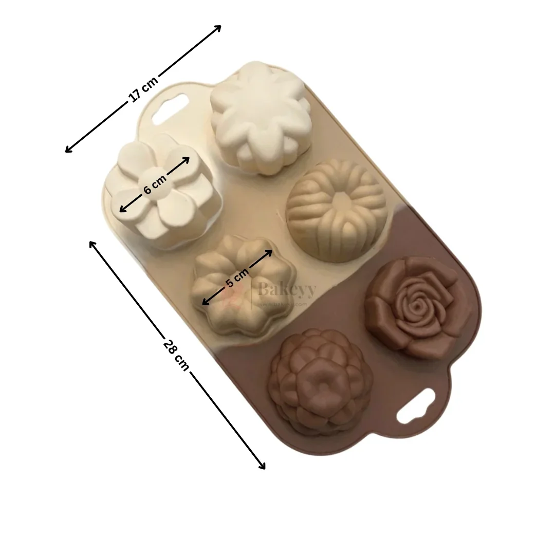 6 Cavity Daisy Multiple Flower Shape Silicone Chocolate Mould | Pack of 1 - Image 2