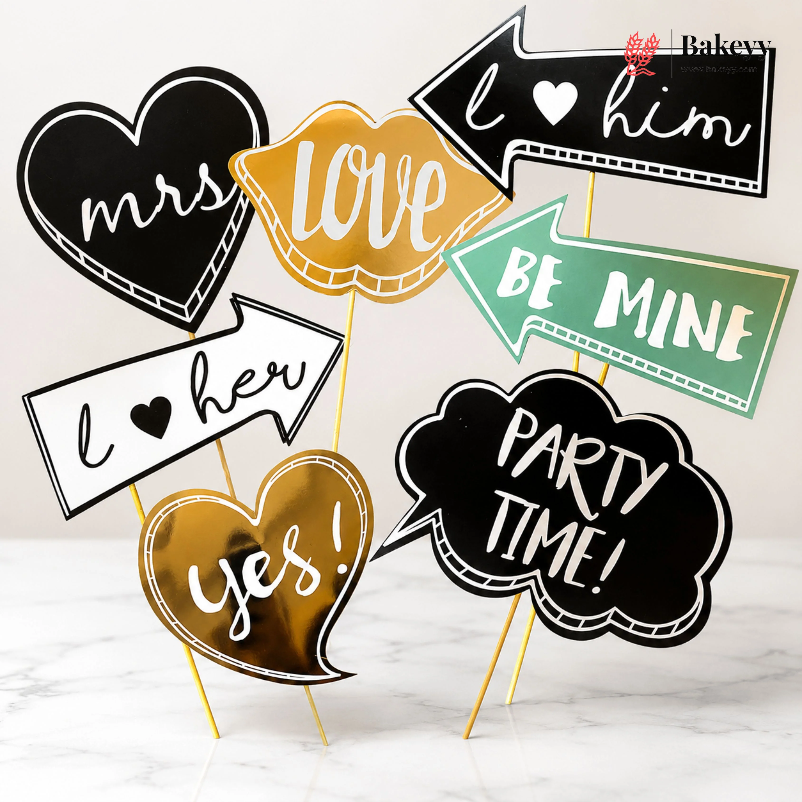 Propsicle Bride & Groom Selfie Photo Props | Bachelorette Party Props | Pack of 15 - Image 4