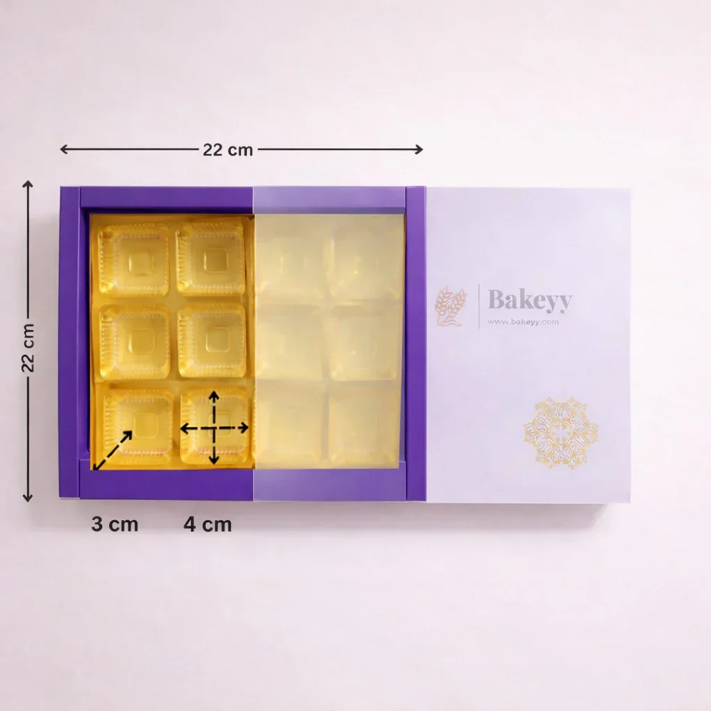 Purple Sliding Chocolate Box with Gold Cavity | Premium Gift Box for Chocolates | Pack of 10 - Image 3