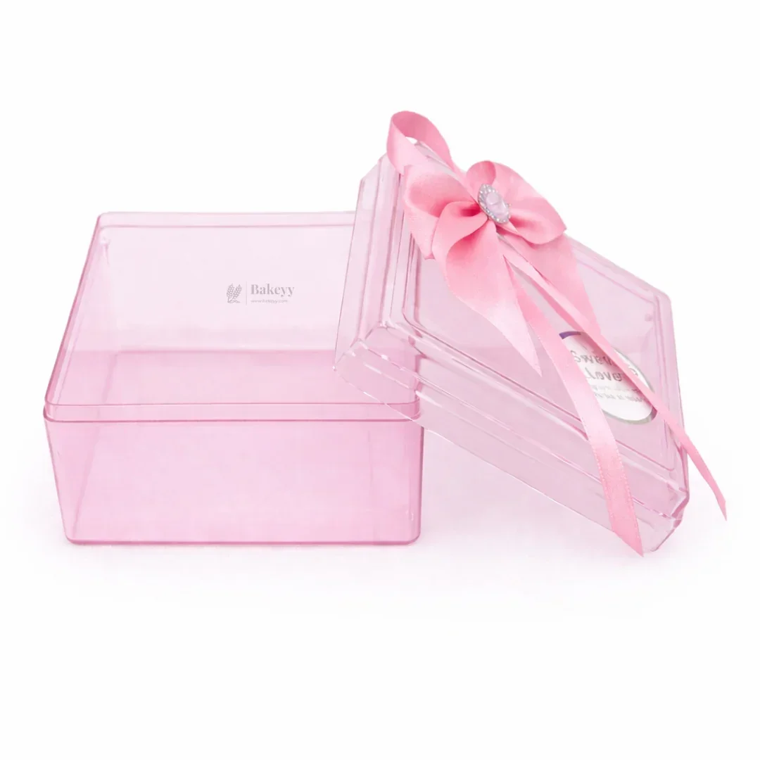 Square Decorative Acrylic Box | Empty Gift Box | Chocolate Box | Sweet Box | Jewellery Box | Plastic Box | Pack of 12 - Image 4