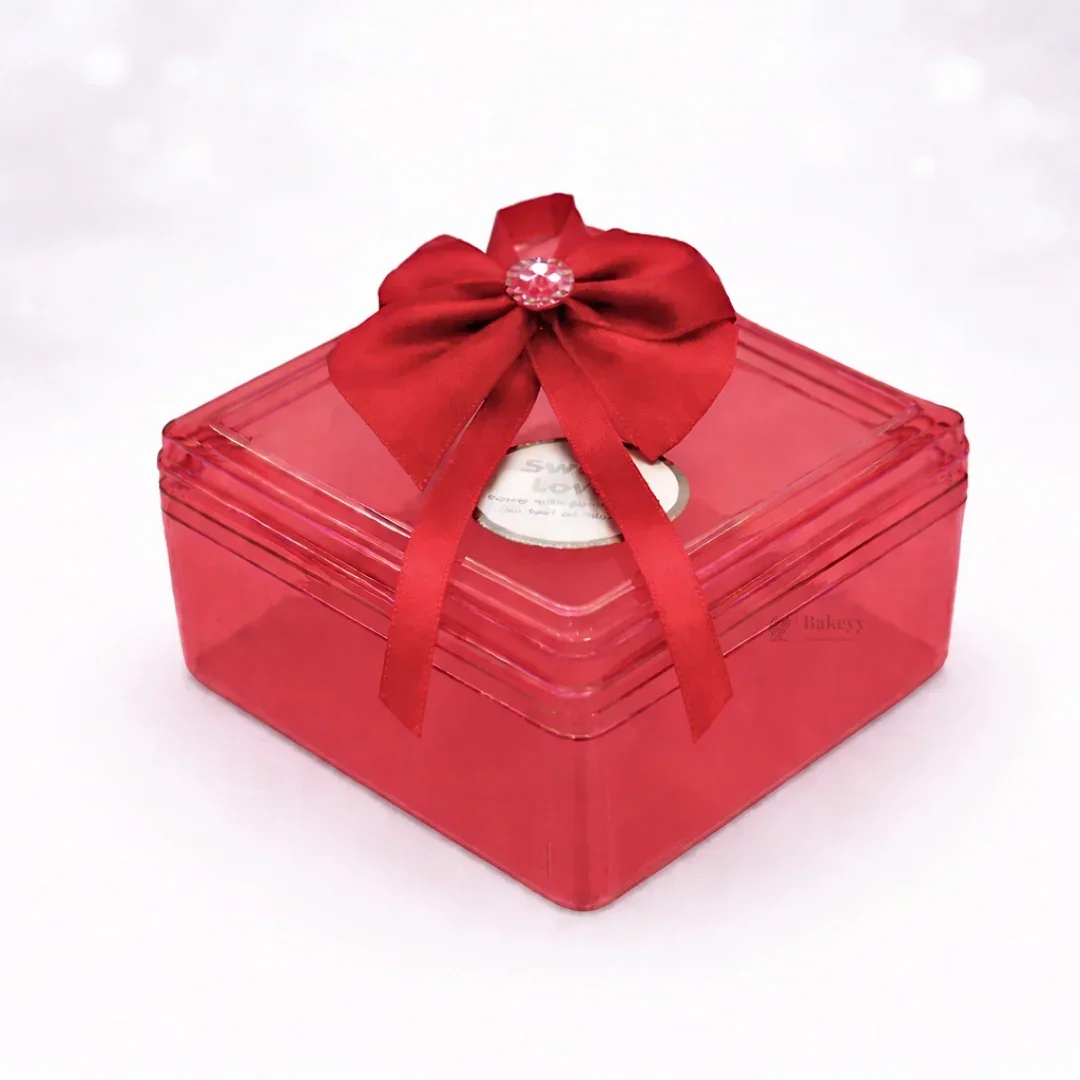Square Decorative Acrylic Box | Empty Gift Box | Chocolate Box | Sweet Box | Jewellery Box | Plastic Box | Pack of 12 - Image 5