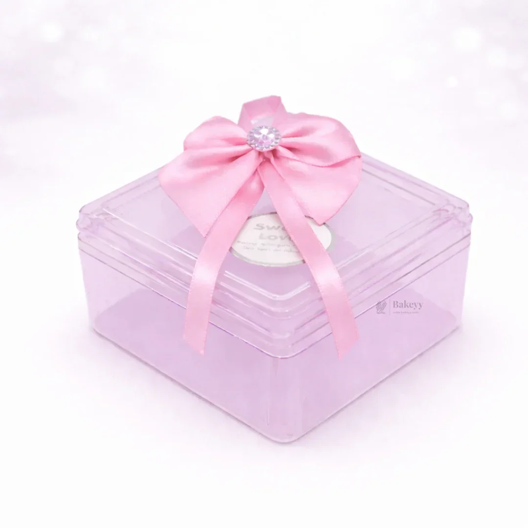 Square Decorative Acrylic Box | Empty Gift Box | Chocolate Box | Sweet Box | Jewellery Box | Plastic Box | Pack of 12 - Image 7