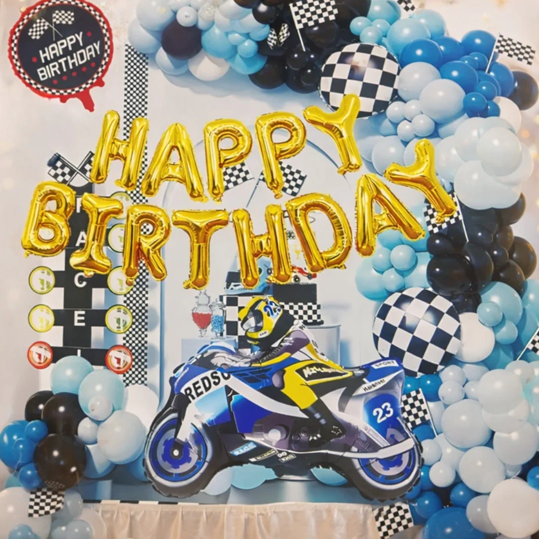 Racing Theme Birthday Balloon Decoration Kit | Party Decor | Pack of 1
