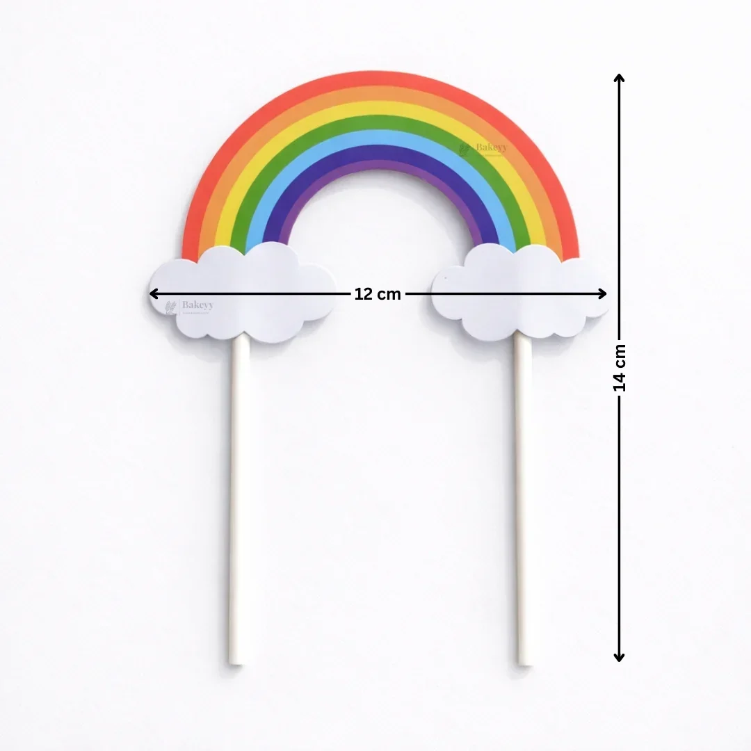 Rainbow Paper Cake Topper | Cute Cloud & Rainbow Designs for Cakes, Cupcakes & Dessert Tables | Pack of 5 - Image 3