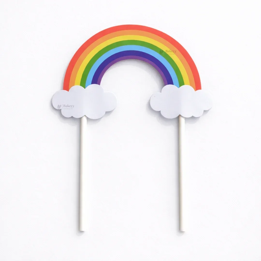 Rainbow Paper Cake Topper | Cute Cloud & Rainbow Designs for Cakes, Cupcakes & Dessert Tables | Pack of 5 - Image 4