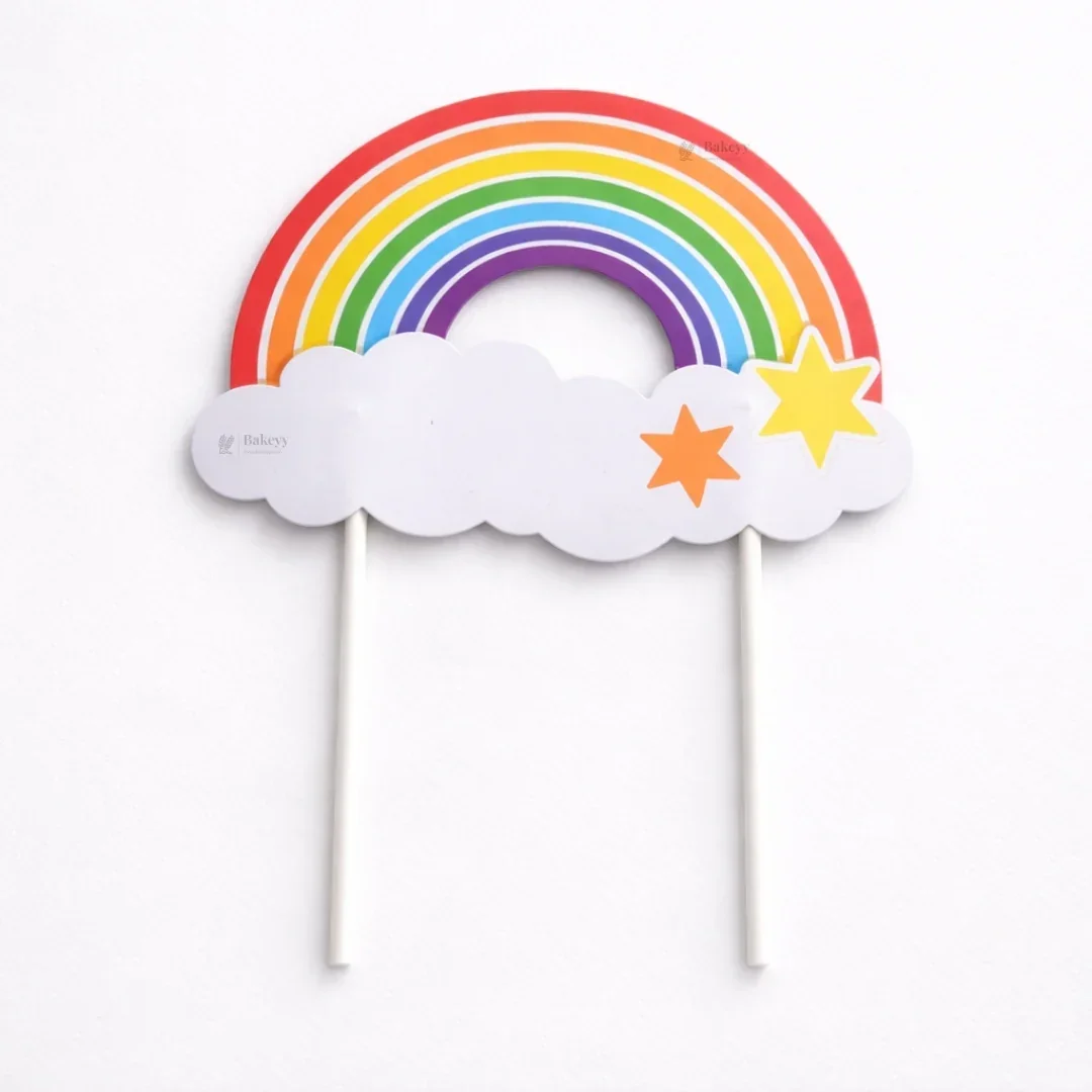 Rainbow Paper Cake Topper | Cute Cloud & Rainbow Designs for Cakes, Cupcakes & Dessert Tables | Pack of 5 - Image 6