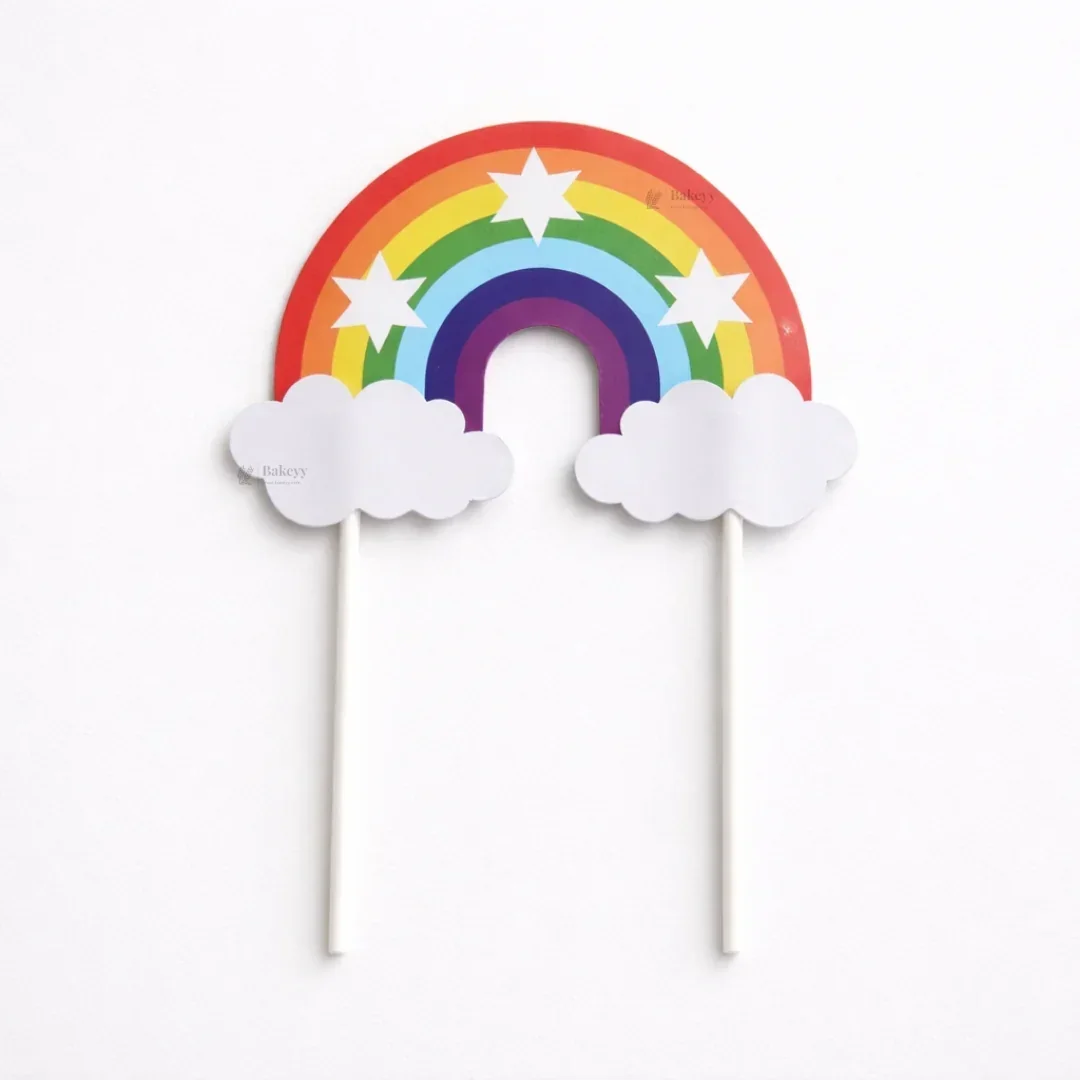 Rainbow Paper Cake Topper | Cute Cloud & Rainbow Designs for Cakes, Cupcakes & Dessert Tables | Pack of 5 - Image 7