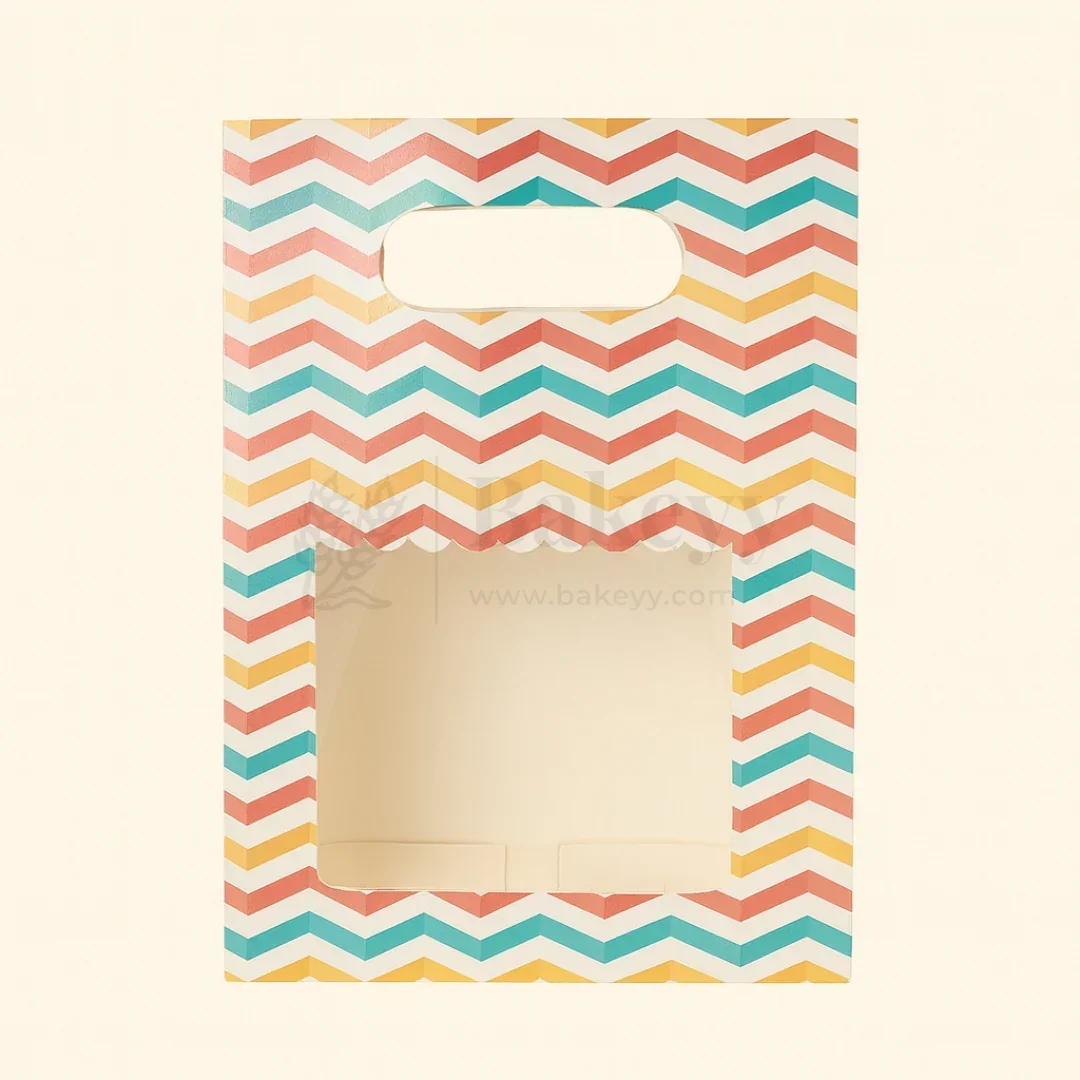 Rainbow Striped D-Cut Paper Bags| Pack of 10 - Image 3