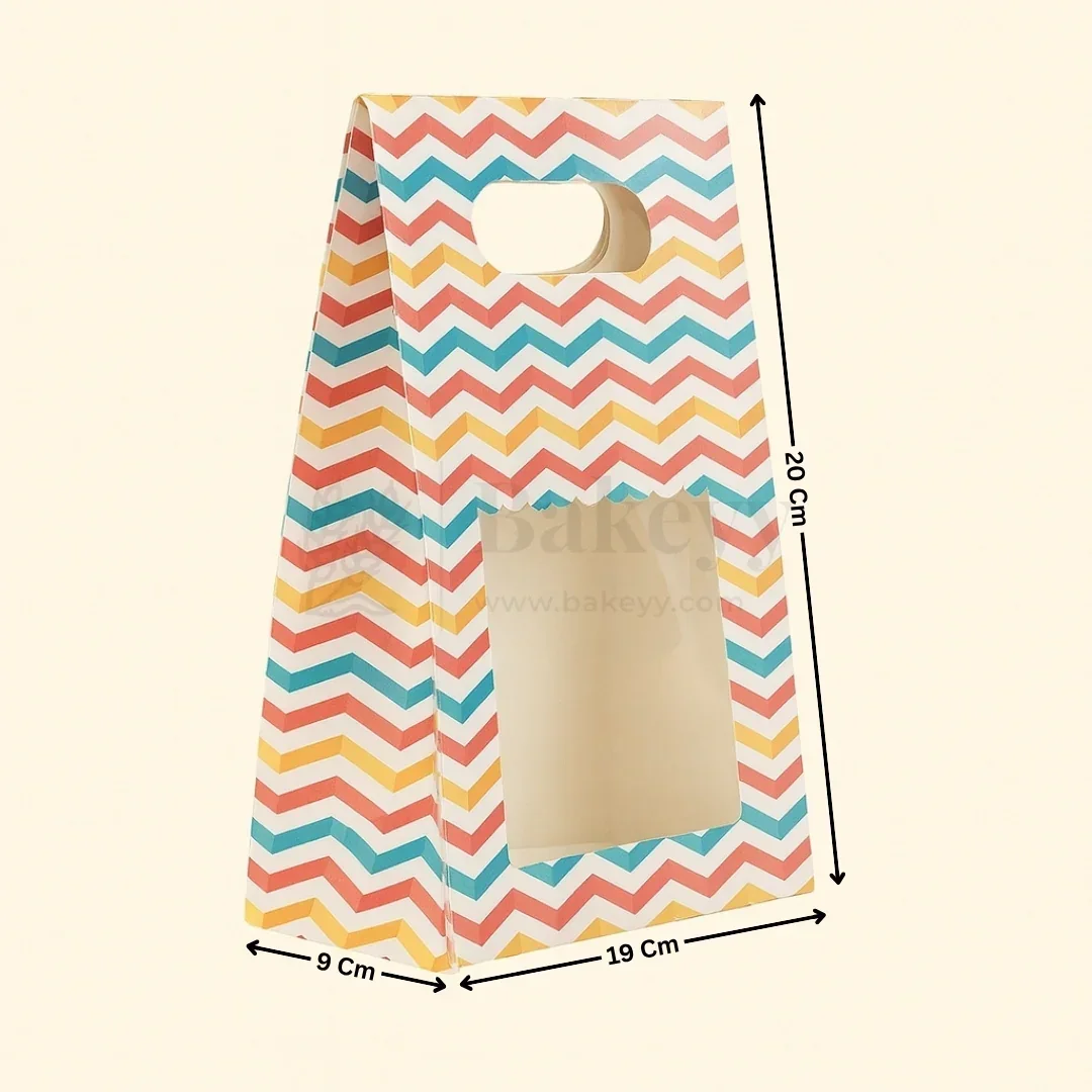 Rainbow Striped D-Cut Paper Bags| Pack of 10 - Image 5
