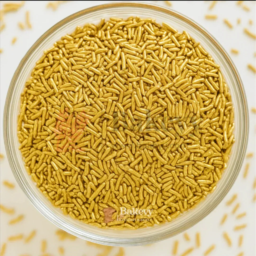 Vermicelli Shaped Sugar Confetti | Edible Cake & Dessert Decorations | Metallic Finish | 200 gm - Image 2