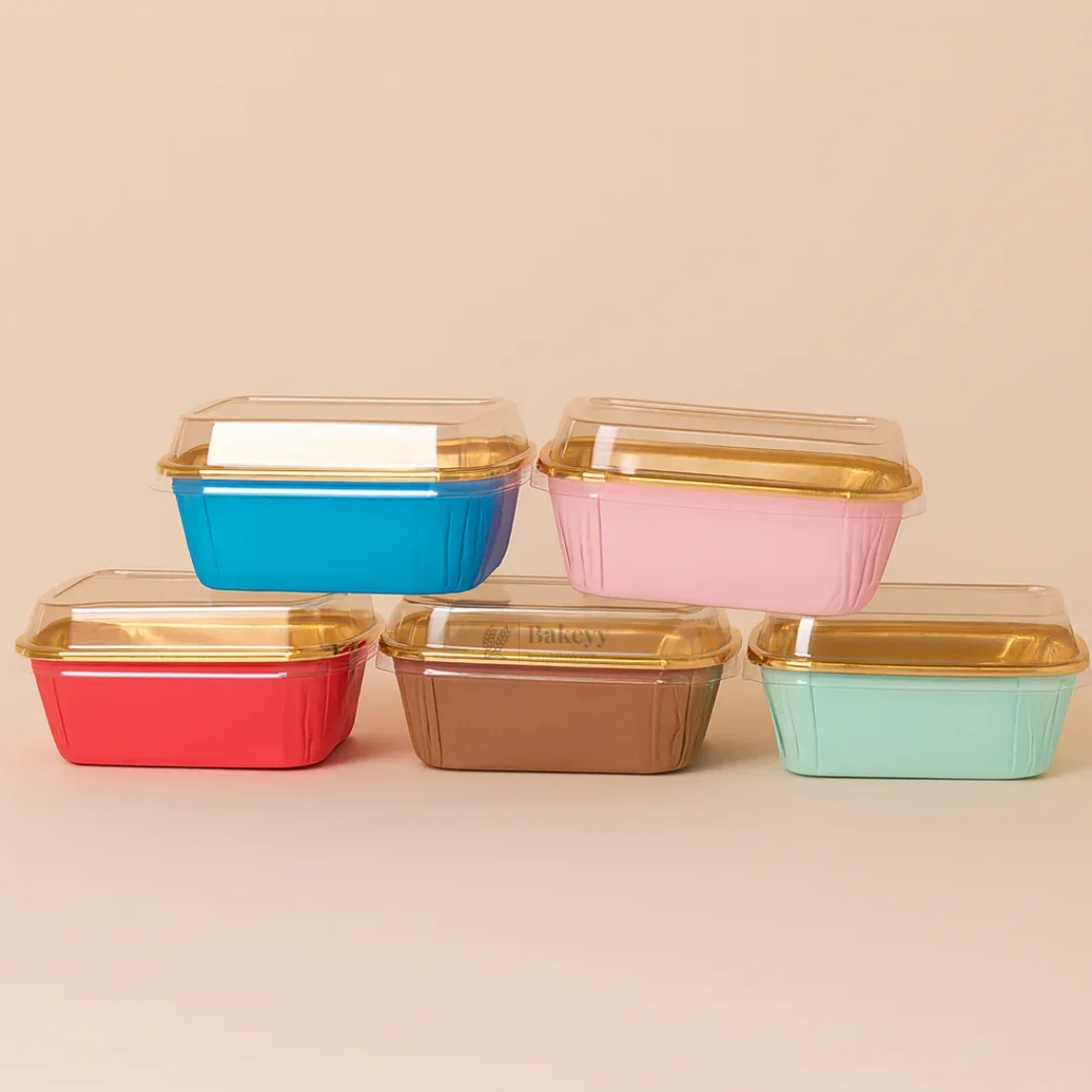 Rectangle Bake N Serve with Gold Foiling | Pack of 50