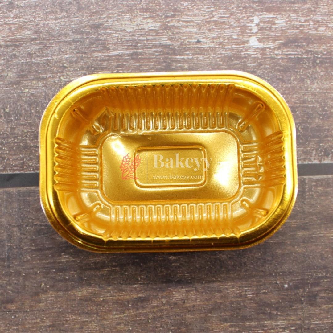 Chum Chum Rectangle Disposable Gold Plastic Foil Tray | Plastic Tray | Sweet Tray | Pack of 80 - Image 3