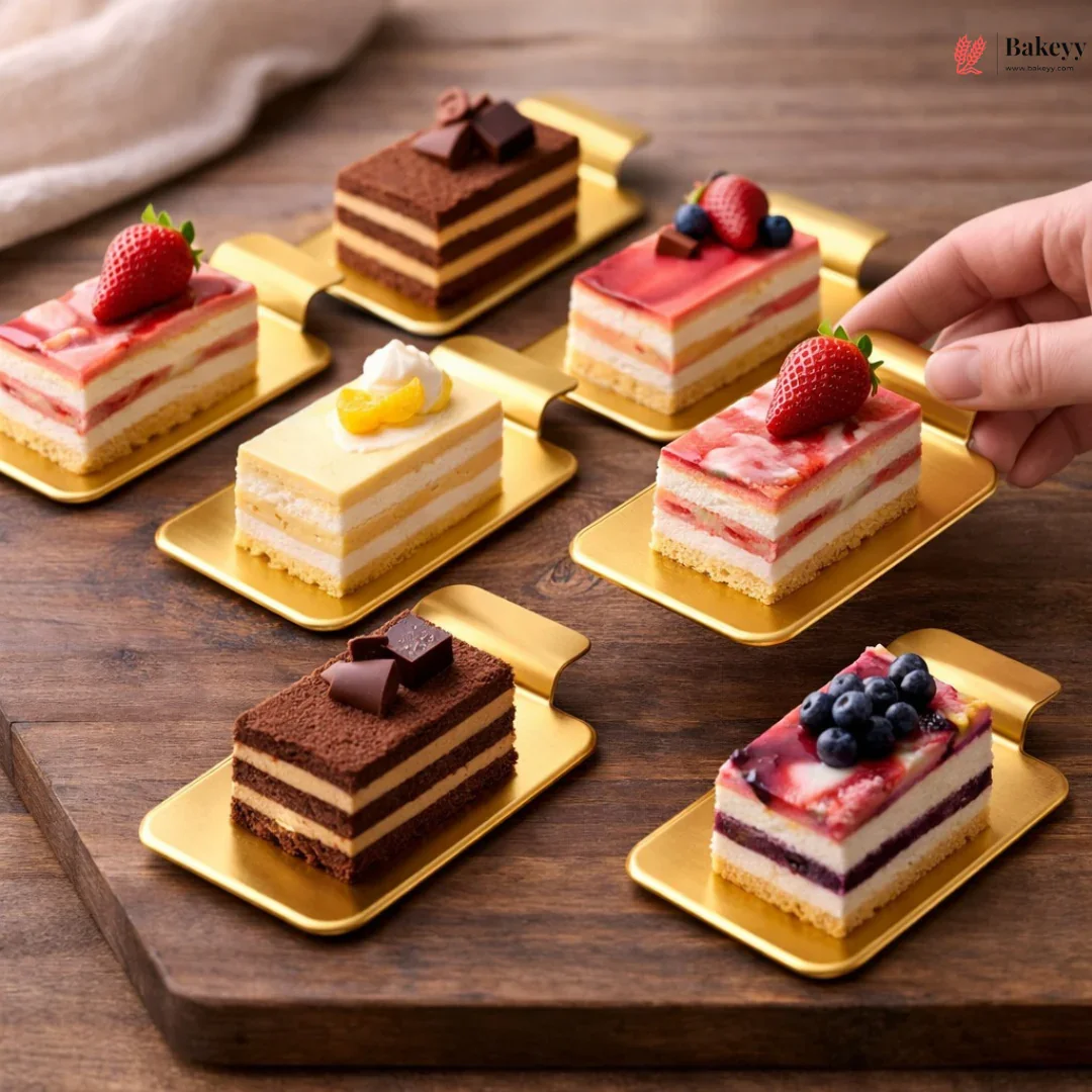 Rectangle Pastry Base | Gold Finish Plastic Dessert Display Base | Pack of 20 - Image 4