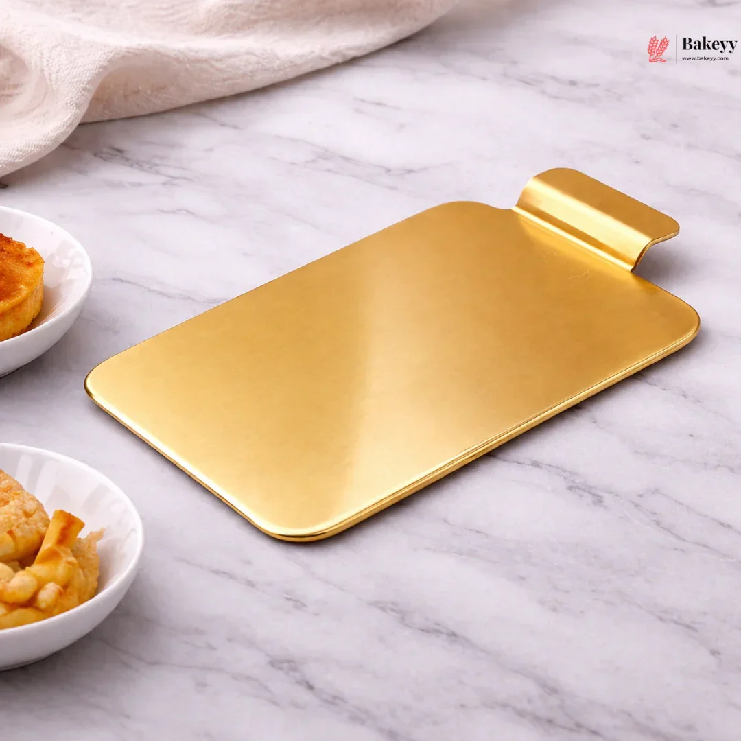 Rectangle Pastry Base | Gold Finish Plastic Dessert Display Base | Pack of 20 - Image 5
