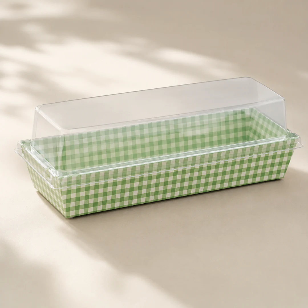 Rectangular Grid Pattern Loaf Box With Clear Lid | Bakery Packaging Box | Pack of 100 - Image 4