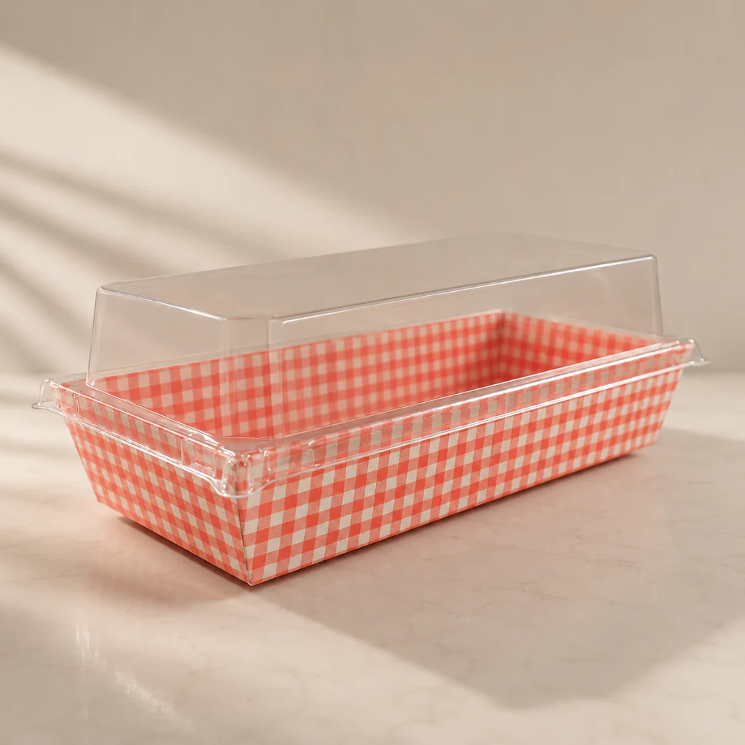 Rectangular Grid Pattern Loaf Box With Clear Lid | Bakery Packaging Box | Pack of 100 - Image 6